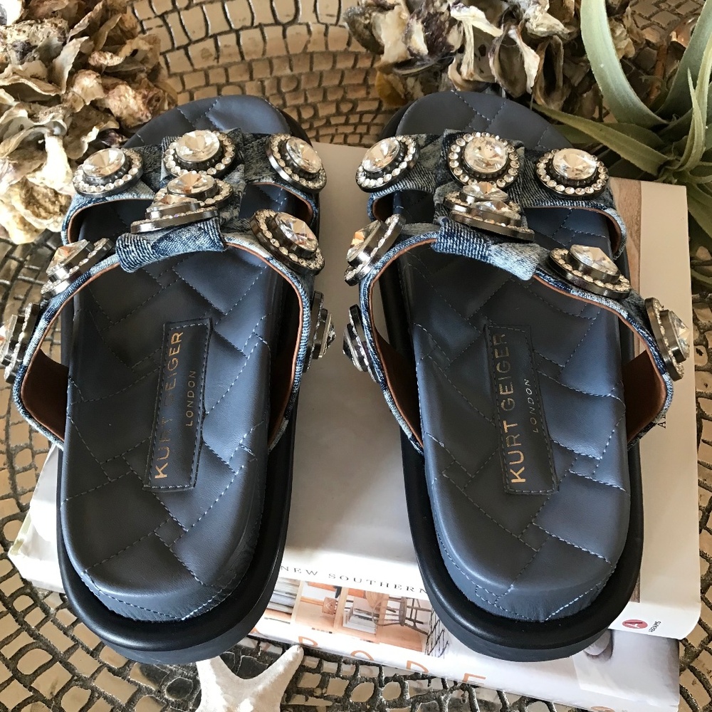 KURT GEIGER LONDON ORSON CRYSTAL SLIDE SANDAL - Picture 7 of 14